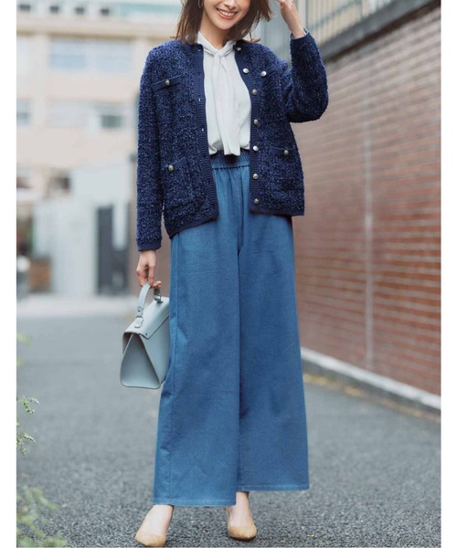 ヴィンテージ レトロ古着 お花ドットリボンタイブラウス ボウタイ 青 ヴィンテージ レトロ古着 お花ドットリボンタイブラウス ボウタイ 青