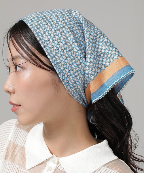 vintage shadeのスカーフ(レース付き) vintage shadeのスカーフ(レース付き) セール】三角スカーフ