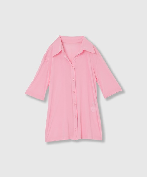 THINGS THAT MATTER SHEER JERSEY SHIRTS WITH BARE TOP