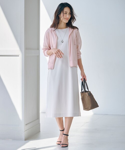 パーカー 「WEB限定カラーあり・洗える」SHEER LIGHT KNIT ラメ パーカー レディースの画像