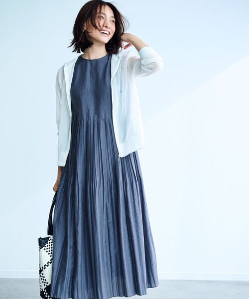 ネネット タナカカツキ 夢いっぱい ラメジャガード ロングパーカー L 紺 J.PRESS（J.プレス） パーカー 「WEB限定カラーあり・洗える」SHEER