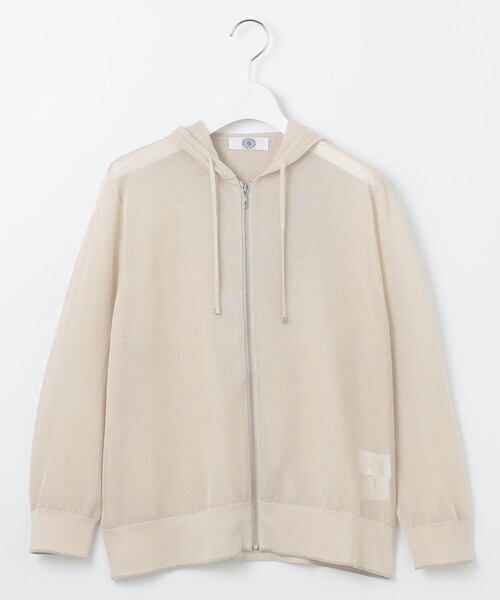 パーカー 「WEB限定カラーあり・洗える」SHEER LIGHT KNIT ラメ パーカー レディースの画像