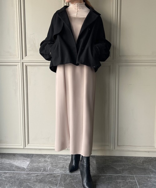 「JUNOAH」 テーラードジャケット LARGE ダークグレー レディース_画像2