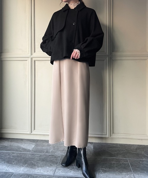 「JUNOAH」 テーラードジャケット LARGE ダークグレー レディース_画像4