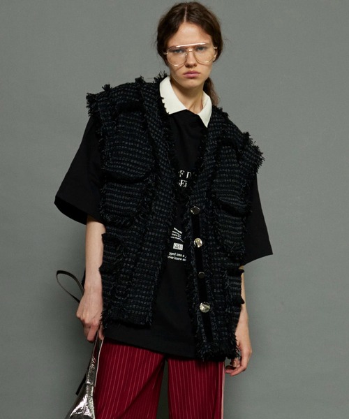 MAISON SPECIAL / ベスト/FREE/ポリエステル/BLK/21221115301 MAISON SPECIAL 「MAISON SPECIAL」 ベスト FREE ブラック レディース