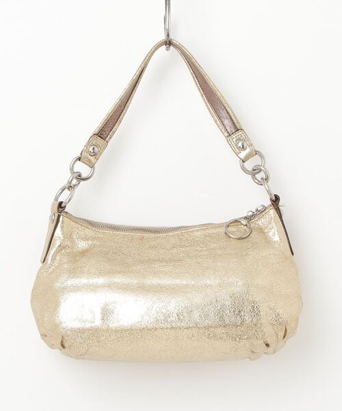 【良品】COACH 本革 ゴールド×オフホワイト 2way バッグ ★保存袋付 COACH コーチ バッグ 2024春新作セール 2way 斜め掛け トート