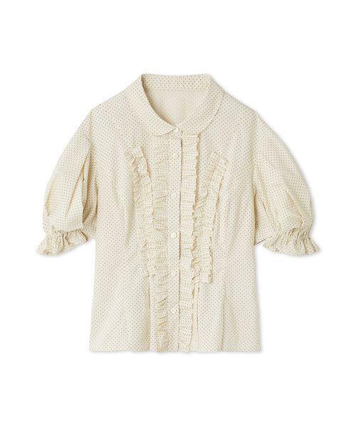 LILY BROWN ブラウス シャツ フリルレースアップブラウス