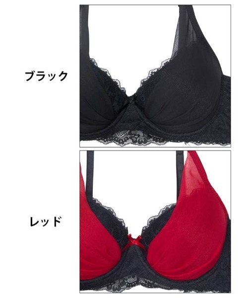 ブラジャー ショーツセット ラグジュアリーチュールカップ 育乳脇高