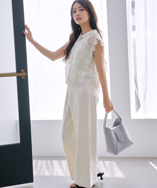 COHINA(コヒナ) チノパン COHINA DENIM カラーフレアワイド 「低身長 COHINA(コヒナ) チノパン COHINA DENIM カラーフレアワイド 「低身長