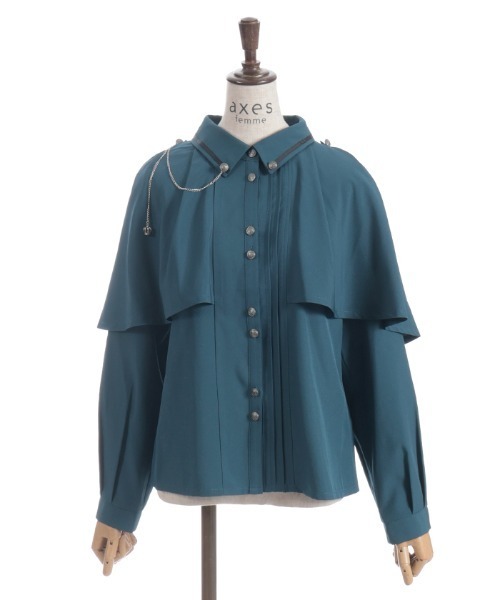 axes femme（アクシーズ ファム） ブラウス シャツ 連釦×チェーン付