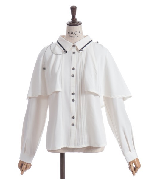 axes femme（アクシーズ ファム） ブラウス シャツ 連釦×チェーン付