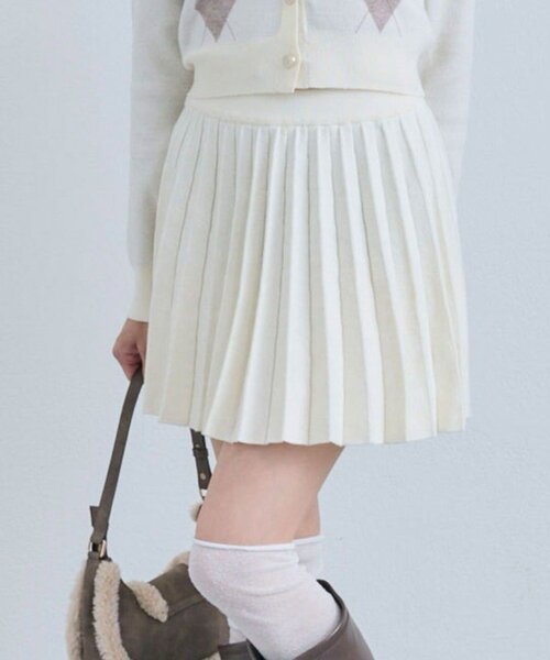 OLIVE des OLIVE（オリーブデオリーブ） スカート ニットプリーツ