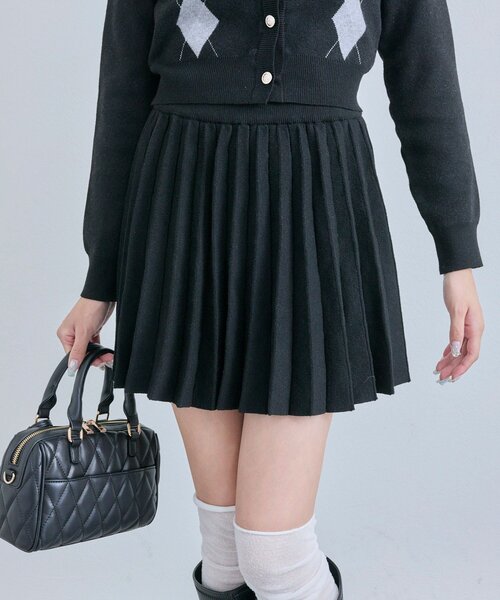 OLIVE des OLIVE（オリーブデオリーブ） スカート ニットプリーツ