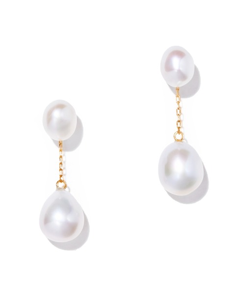 ピアス 「les bonbon」organic double pearl pierce/オーガニック ダブル パール ピアス レディースの画像