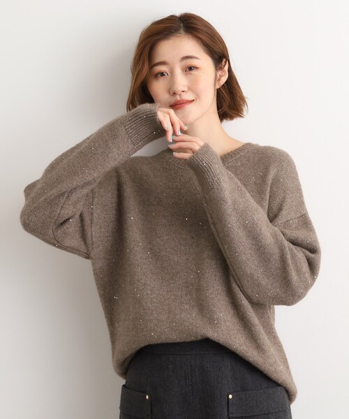 grove(グローブ) ニット セーター 華やぎ冬ニット ミニスパンコール grove(グローブ) ニット セーター 華やぎ冬ニット ミニスパンコール