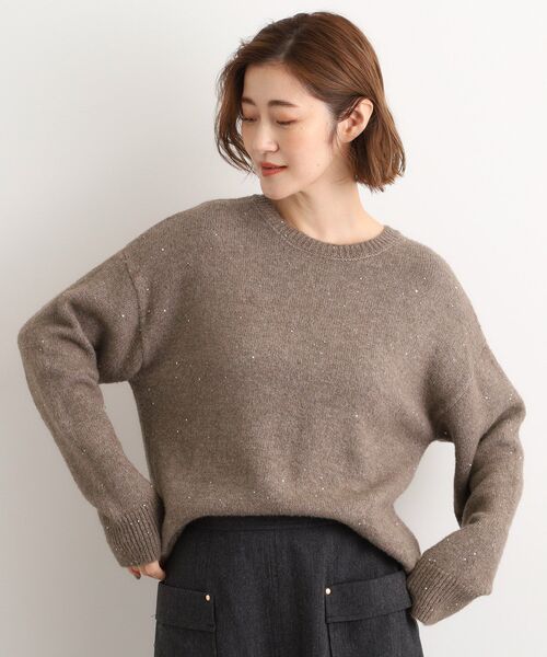 grove（グローブ） ニット セーター 華やぎ冬ニット ミニスパンコール