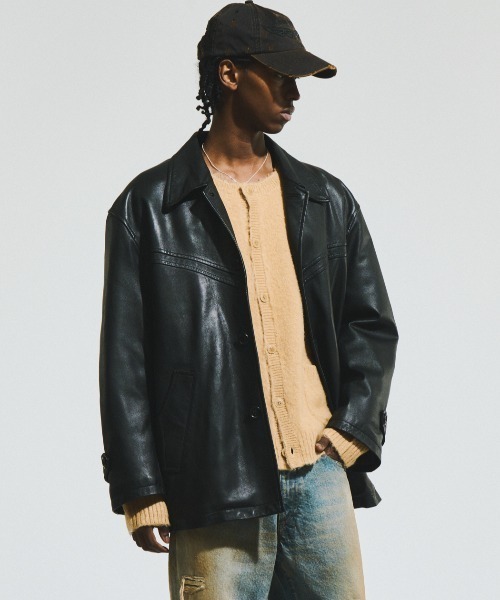 凛太郎　FORSOMEONE コート ブラック　46 FORSOMEONE（フォーサムワン） コート ジャケット FORSOMEONE LEATHER