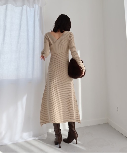 anuans（アニュアンス） ニットワンピース FREE ブラウン レディース