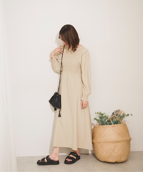 「FREE'S MART」 長袖ワンピース SMALL グリーン レディース_画像3