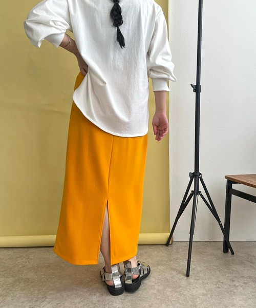 「LHELBIE」 ロングスカート M オレンジ レディース_画像5