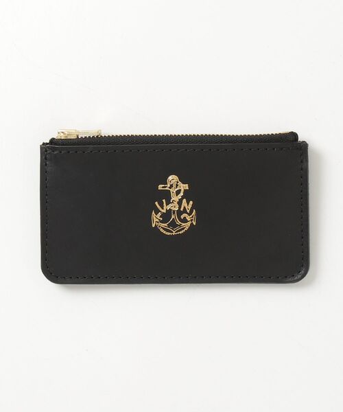 VASCO ブラック 二つ折り財布 USNロゴ THE MILES 財布 vasco ヴァスコ LEATHER NAVAL CASE -SMALL メンズ