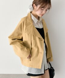 【新品】mystic スタンドカラーショートトレンチ mystic（ミスティック） トレンチコート コート 「4色展開/シワになり
