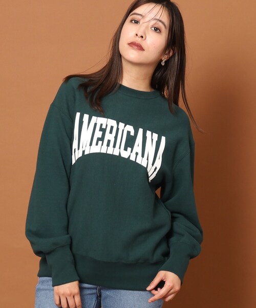 「AMERICANA」 スウェットカットソー 00 グリーン レディース_画像2
