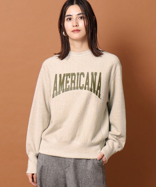 「AMERICANA」 スウェットカットソー 00 グリーン レディース_画像3