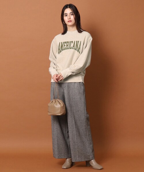 「AMERICANA」 スウェットカットソー 00 グリーン レディース_画像4