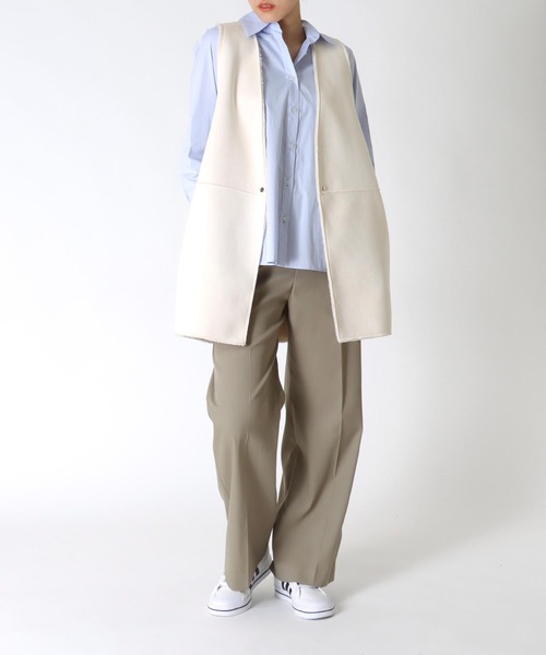 VERSEAU エコムートンショートジレ 【美品】 VERSEAU（ヴェルソー） コート アウター エコムートンジレ レディース