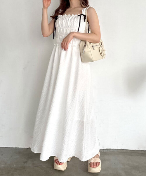 「OLIVE des OLIVE」 キャミソールワンピース MEDIUM ブラック レディース_画像4