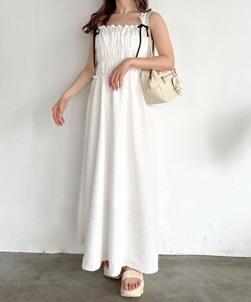 「OLIVE des OLIVE」 キャミソールワンピース MEDIUM ブラック レディース_画像5