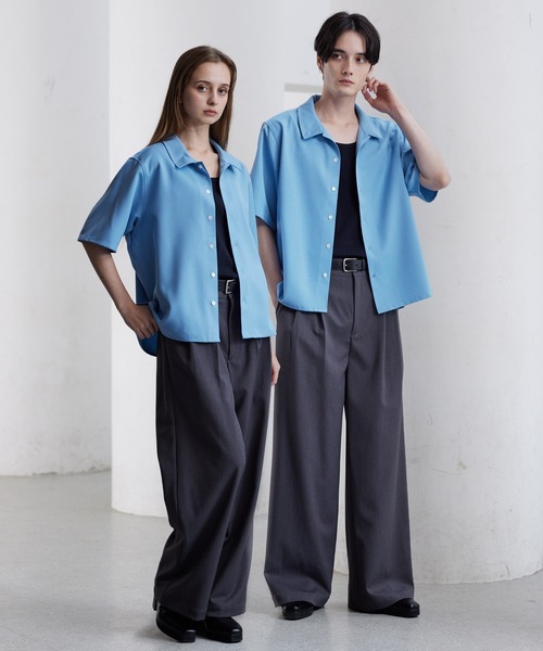 CLEL（クレイル） シャツ 「CLEL」TR Short Sleeve Open Collar Shirt