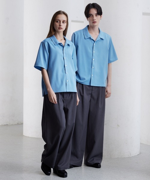 CLEL（クレイル） シャツ 「CLEL」TR Short Sleeve Open Collar Shirt