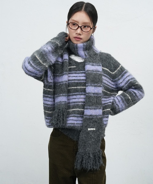 「GENERAL IDEA」 長袖ニット M チャコール レディース_画像8