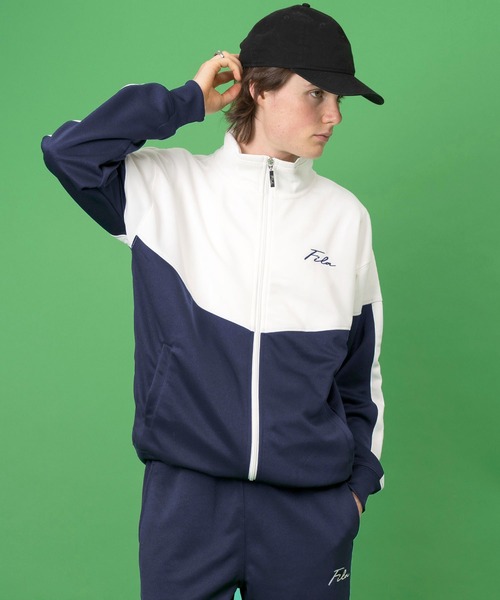 FILA（フィラ） セットアップジャージ M ネイビー メンズ : ZOZOTOWN