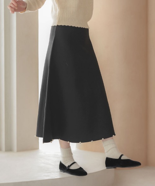 「DONOBAN」 ニットスカート F ブラック レディース_画像3