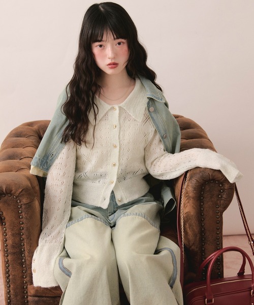 loin nuit glitter sheer cardigan カーディガン glitter sheer cardigan / グリッターシアーカーディガン