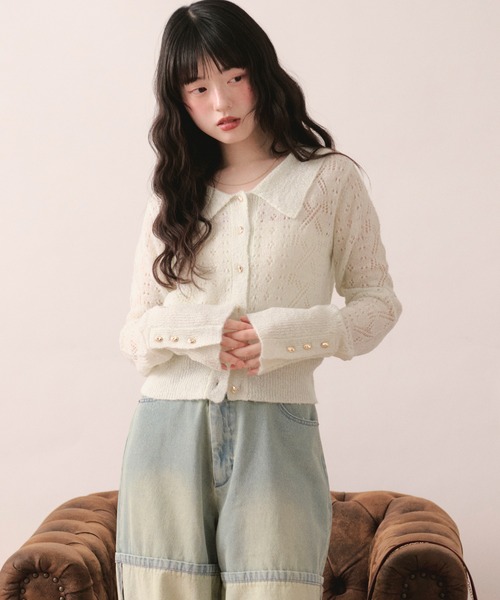 loin nuit カーディガン glitter sheer cardigan / グリッターシアー