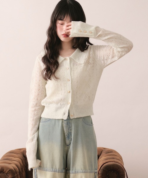 loin nuit カーディガン glitter sheer cardigan / グリッターシアー