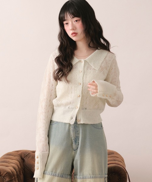 loin nuit カーディガン glitter sheer cardigan / グリッターシアー