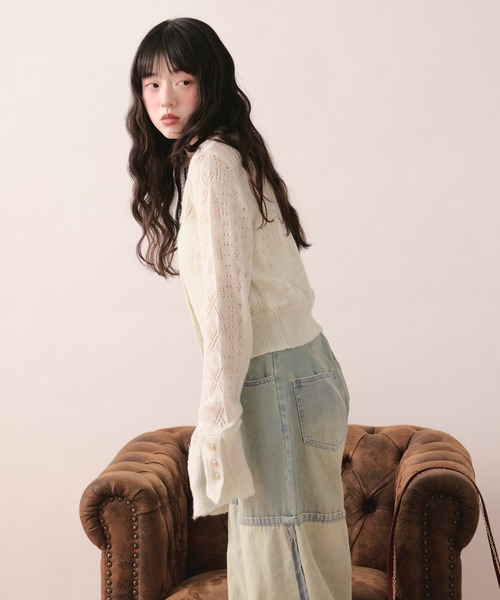 loin nuit カーディガン glitter sheer cardigan / グリッターシアー