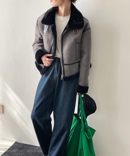 「aimoha」 ジャケット LARGE オフホワイト レディース_画像2