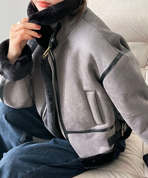 「aimoha」 ジャケット LARGE オフホワイト レディース_画像5