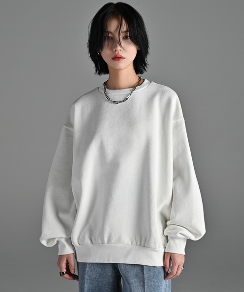 「ADRER」 スウェットカットソー SMALL ベージュ メンズ_画像2