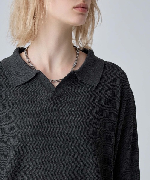 VELNUS ポロシャツ 半袖 「VELNUS」Melange-Like Compact Skipper