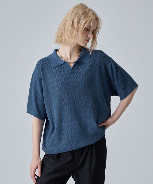 VELNUS ポロシャツ 半袖 「VELNUS」Melange-Like Compact Skipper