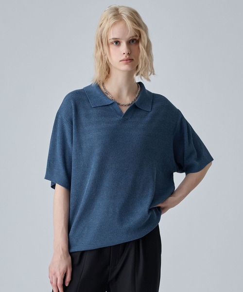 VELNUS ポロシャツ 半袖 「VELNUS」Melange-Like Compact Skipper