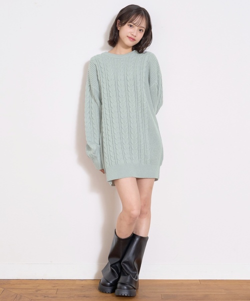 「LOVETOXIC」 「KIDS」ニットワンピース 130cm アイボリー キッズ_画像3