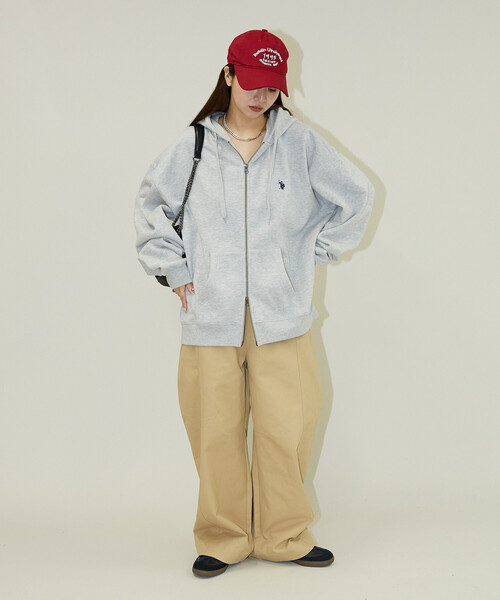 「U.S. POLO ASSN.」 ジップアップパーカー SMALL ライトグレー メンズ_画像7